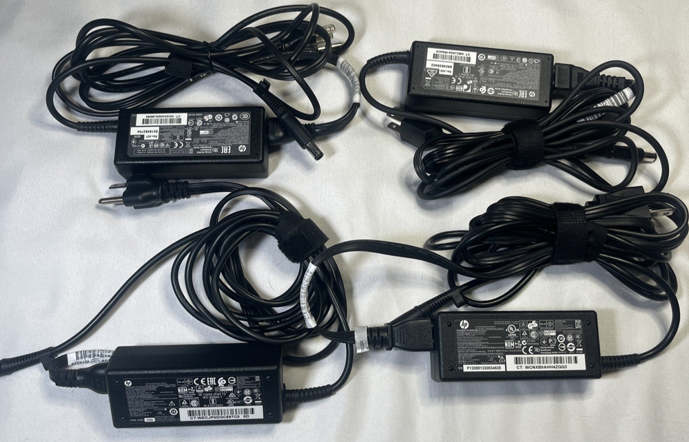 LOT OF 4* Genuine HP 65W Laptop Power Supply Adapter 19.5V 3.33A Big Tip 7.4mm